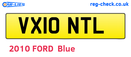 VX10NTL are the vehicle registration plates.