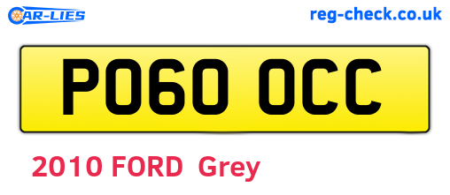 PO60OCC are the vehicle registration plates.