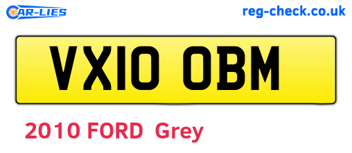 VX10OBM are the vehicle registration plates.
