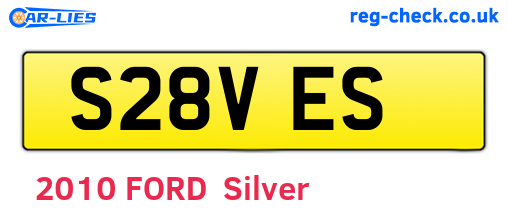 S28VES are the vehicle registration plates.