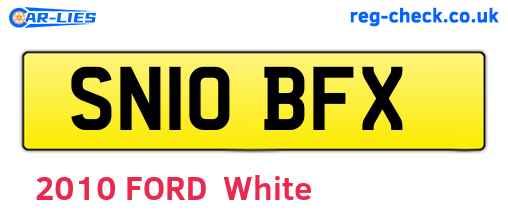 SN10BFX are the vehicle registration plates.