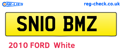 SN10BMZ are the vehicle registration plates.