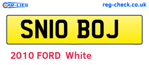 SN10BOJ are the vehicle registration plates.