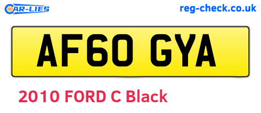 AF60GYA are the vehicle registration plates.