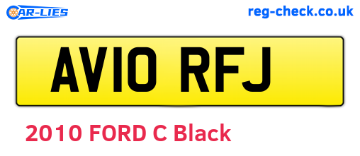 AV10RFJ are the vehicle registration plates.