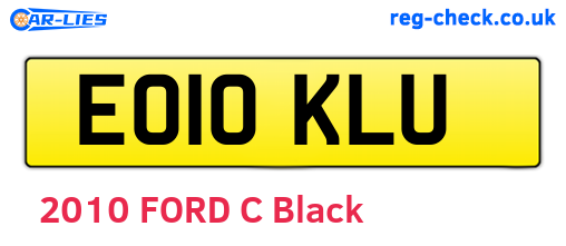 EO10KLU are the vehicle registration plates.
