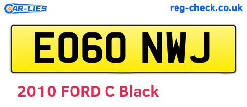 EO60NWJ are the vehicle registration plates.