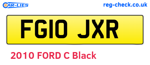 FG10JXR are the vehicle registration plates.