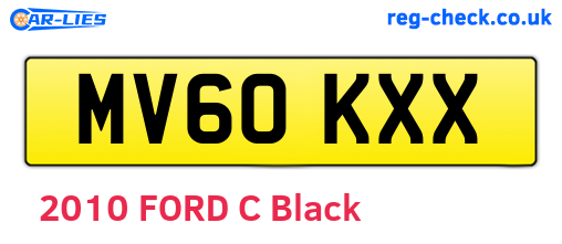 MV60KXX are the vehicle registration plates.