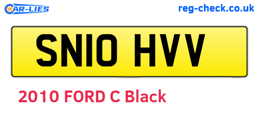 SN10HVV are the vehicle registration plates.