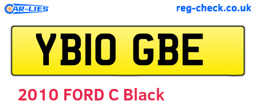 YB10GBE are the vehicle registration plates.