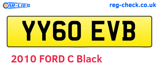 YY60EVB are the vehicle registration plates.