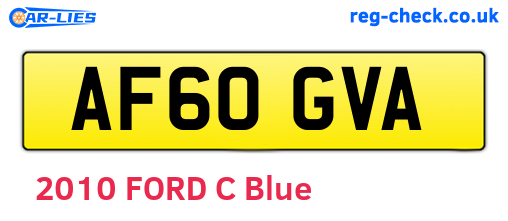AF60GVA are the vehicle registration plates.