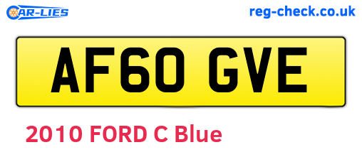 AF60GVE are the vehicle registration plates.