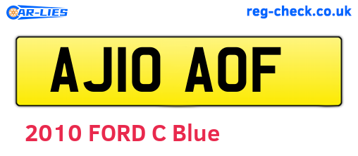 AJ10AOF are the vehicle registration plates.