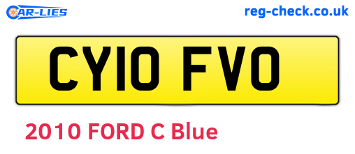 CY10FVO are the vehicle registration plates.
