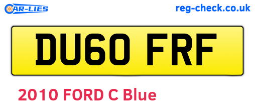 DU60FRF are the vehicle registration plates.