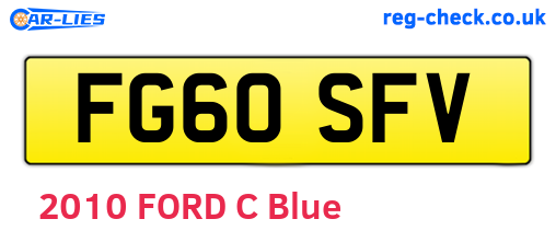 FG60SFV are the vehicle registration plates.