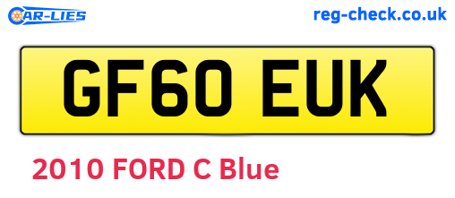 GF60EUK are the vehicle registration plates.
