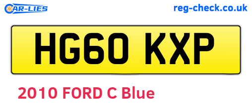 HG60KXP are the vehicle registration plates.