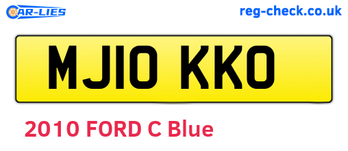 MJ10KKO are the vehicle registration plates.