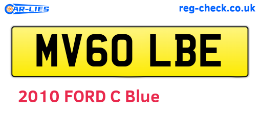 MV60LBE are the vehicle registration plates.