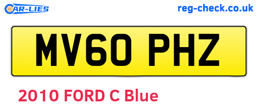 MV60PHZ are the vehicle registration plates.