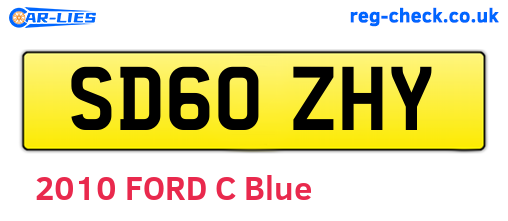 SD60ZHY are the vehicle registration plates.