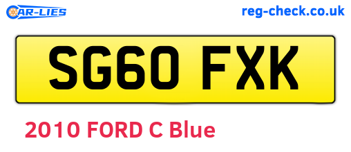 SG60FXK are the vehicle registration plates.