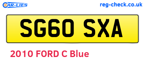 SG60SXA are the vehicle registration plates.