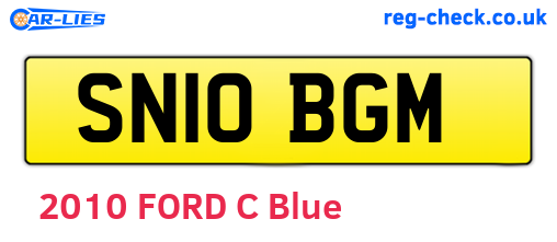 SN10BGM are the vehicle registration plates.