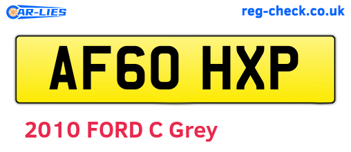 AF60HXP are the vehicle registration plates.
