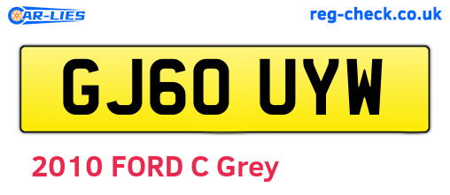 GJ60UYW are the vehicle registration plates.