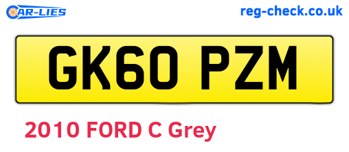 GK60PZM are the vehicle registration plates.