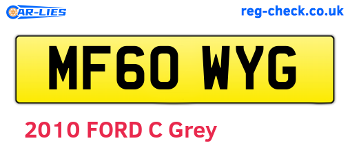 MF60WYG are the vehicle registration plates.
