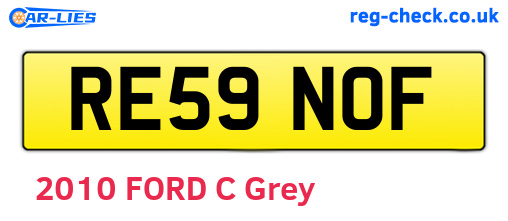 RE59NOF are the vehicle registration plates.