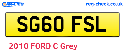 SG60FSL are the vehicle registration plates.