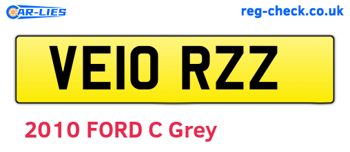 VE10RZZ are the vehicle registration plates.