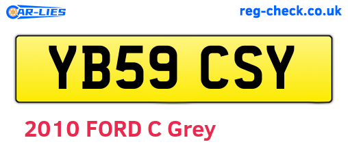 YB59CSY are the vehicle registration plates.