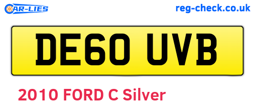 DE60UVB are the vehicle registration plates.