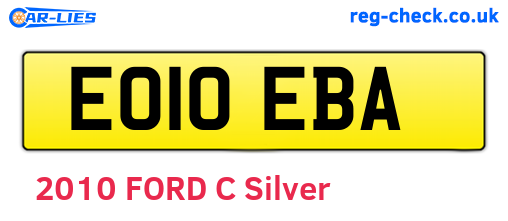 EO10EBA are the vehicle registration plates.