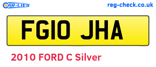 FG10JHA are the vehicle registration plates.
