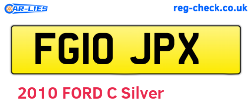 FG10JPX are the vehicle registration plates.