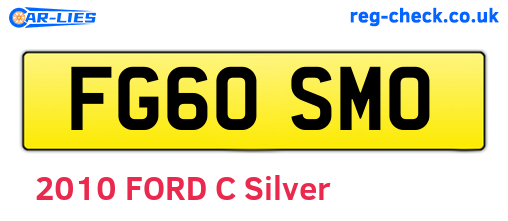 FG60SMO are the vehicle registration plates.