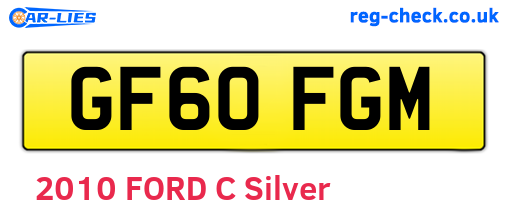 GF60FGM are the vehicle registration plates.