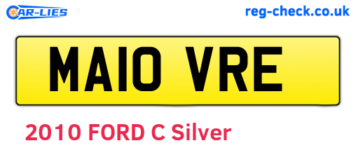 MA10VRE are the vehicle registration plates.