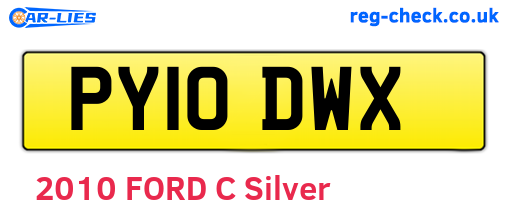 PY10DWX are the vehicle registration plates.