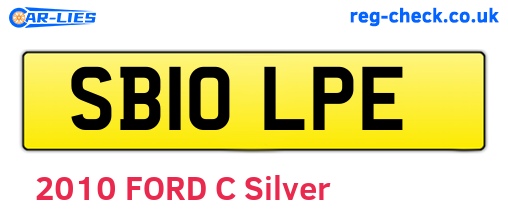 SB10LPE are the vehicle registration plates.