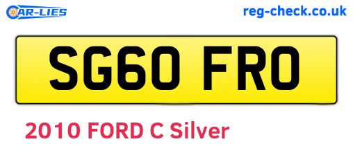 SG60FRO are the vehicle registration plates.