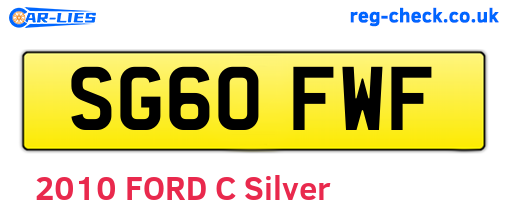 SG60FWF are the vehicle registration plates.